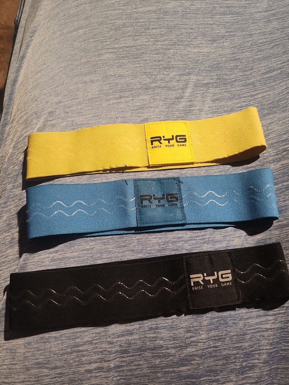 RYG Resistance Loop Workout Bands - Yellow, Blue, Black